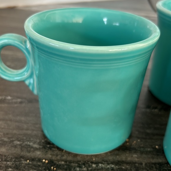 3 Pc Vintage Fiesta ware Aqua Mugs - Used - Picture 5 of 11